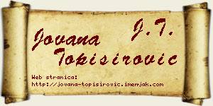 Jovana Topisirović vizit kartica